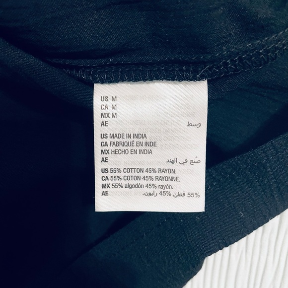 NWT Style & Co. Black Peasant Blouse / M - Picture 5 of 8